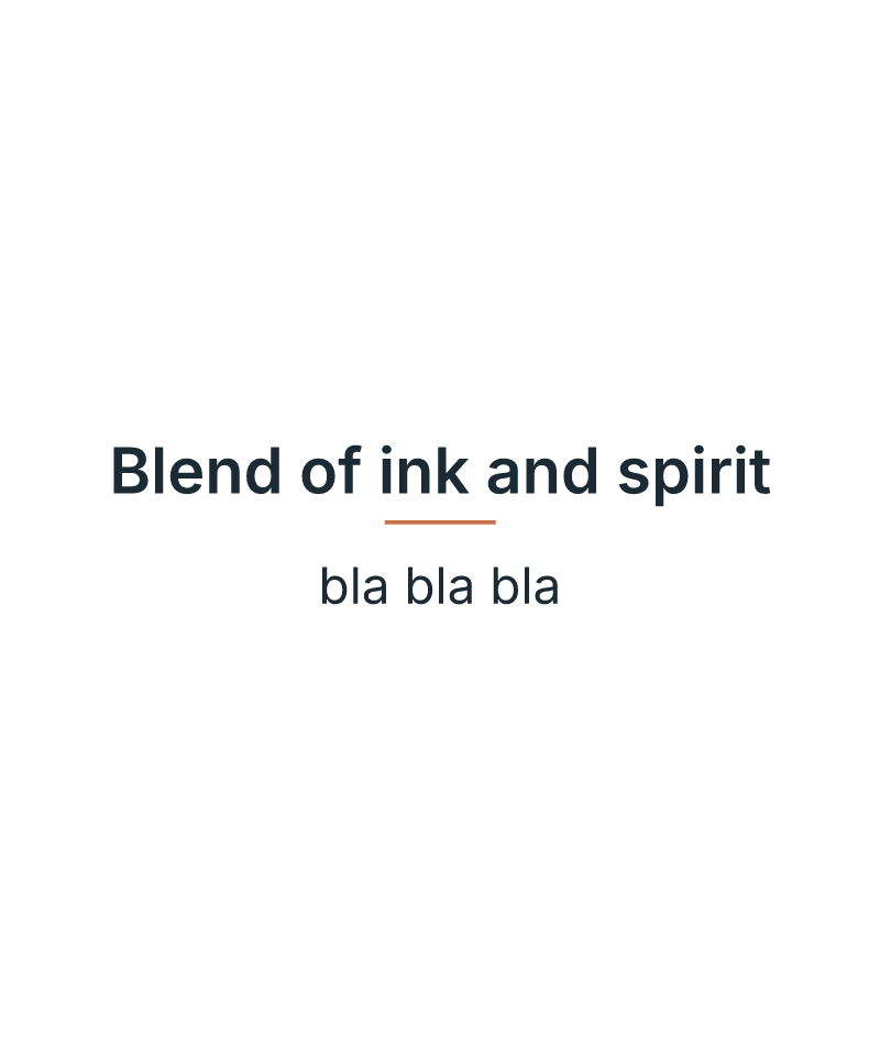 Blend of ink and spirit