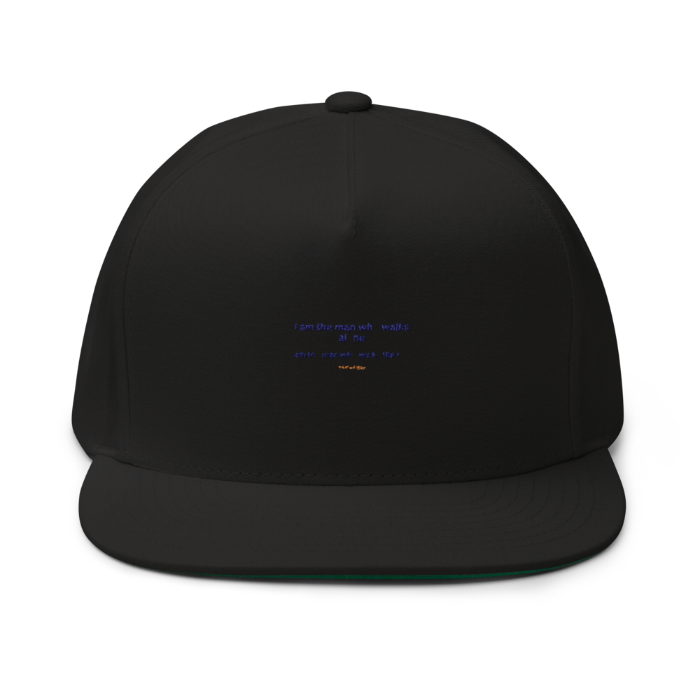 I am the man who walks alone — Flat Bill Cap | Yupoong 6007 · Black