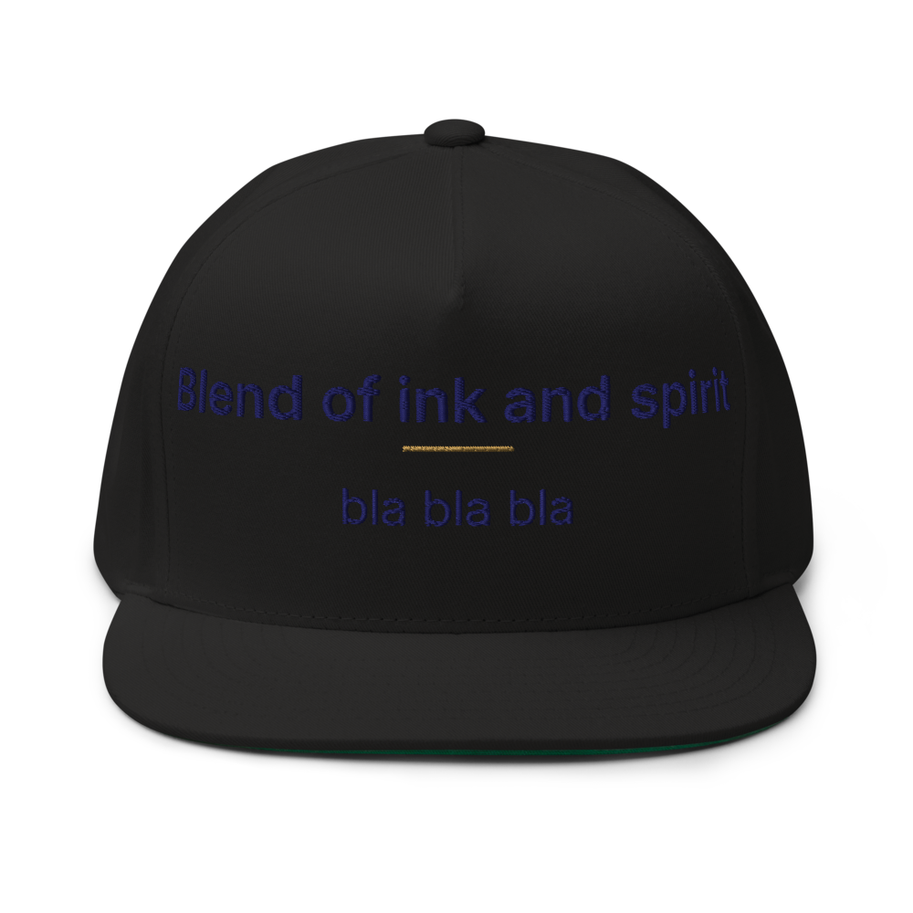Blend of ink and spirit — Flat Bill Cap | Yupoong 6007 · Black