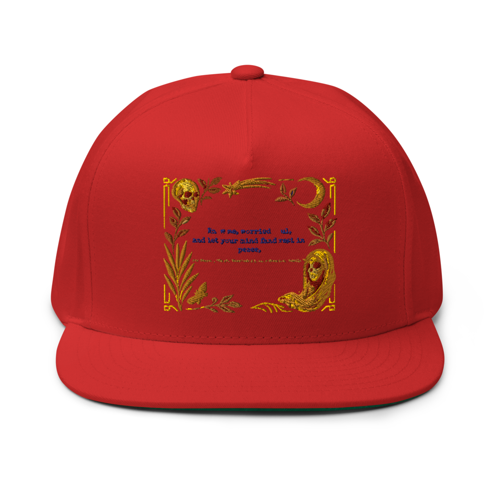 Know Me Worried Soul — Flat Bill Cap | Yupoong 6007 · Red